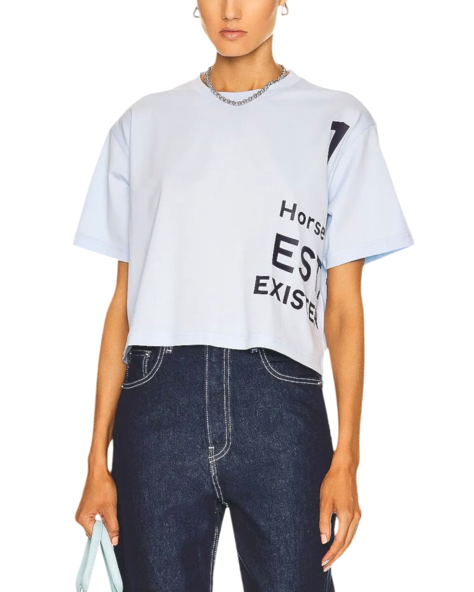 Burberry Horseferry Laney Light Blue Crop Top