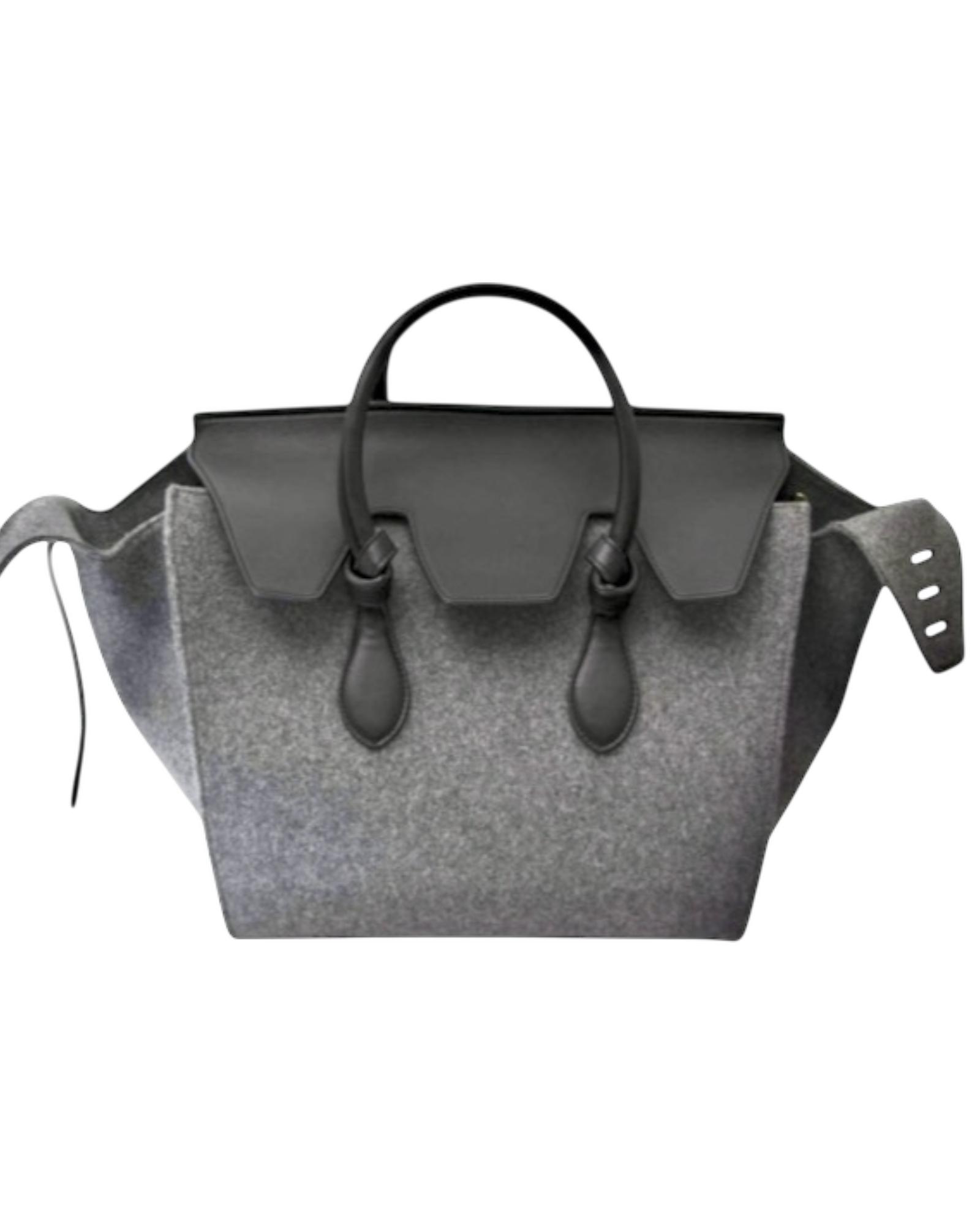 Celine Tie Bag in Felt & Calfskin Leather