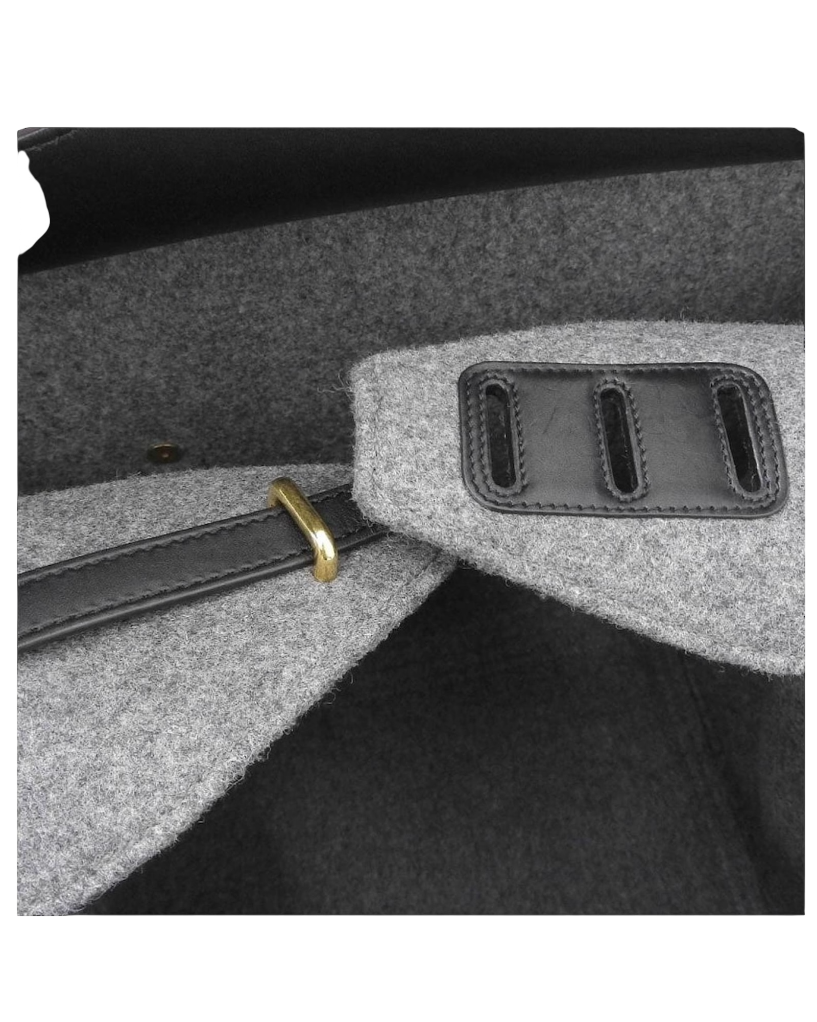 Celine Tie Bag in Felt & Calfskin Leather