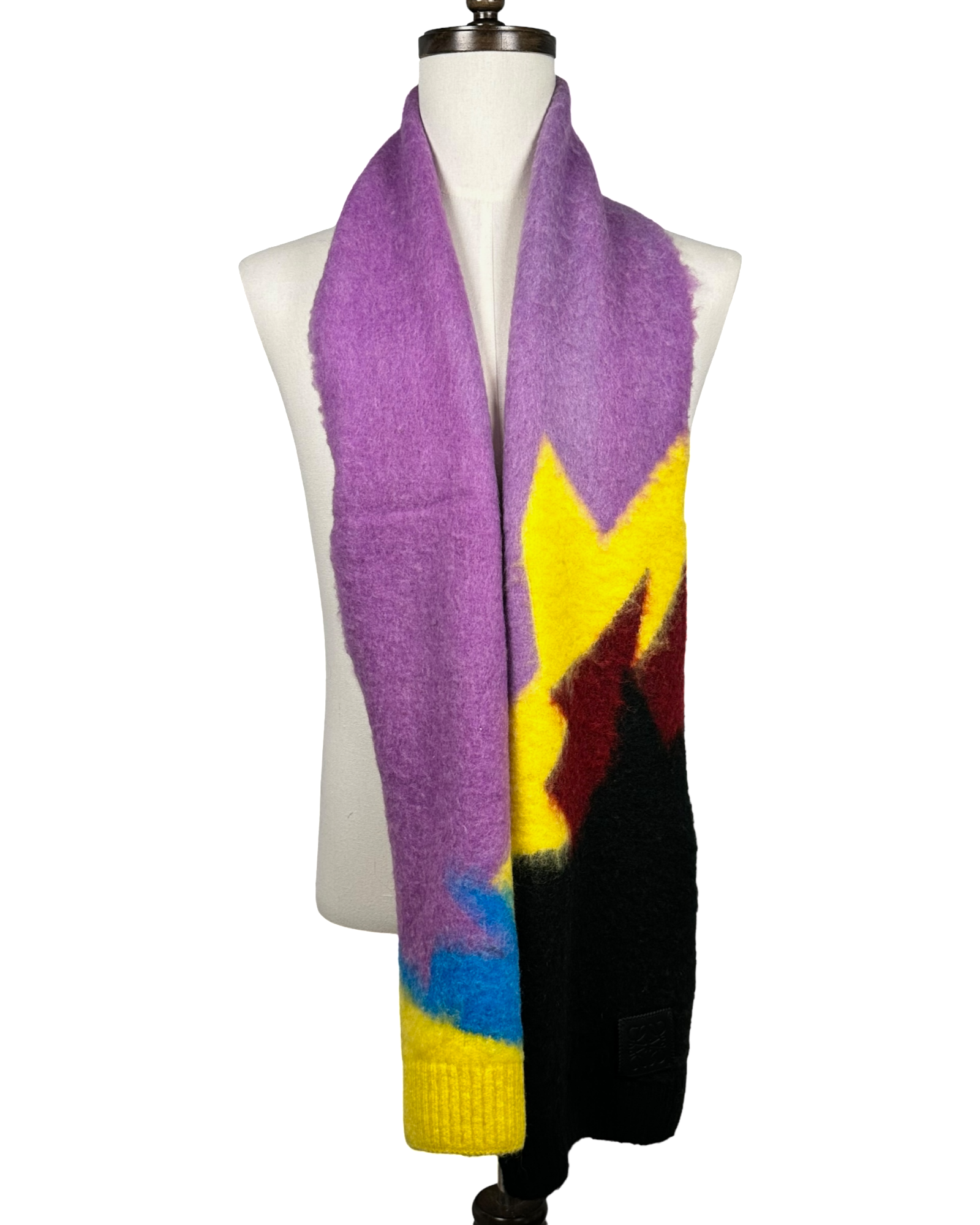Loewe Multicolored Intarsia Pattern Scarf
