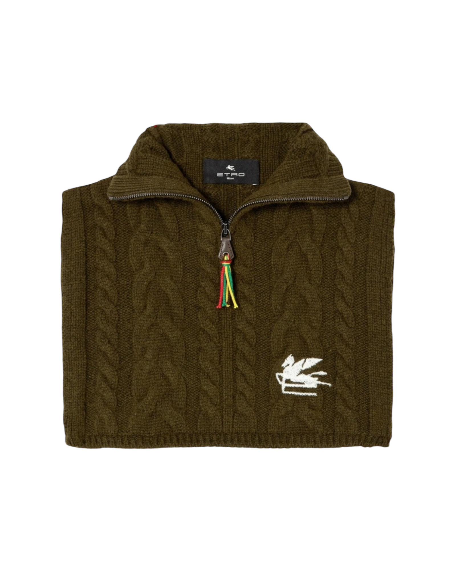 Etro Cropped Cable-knit Vest in Green