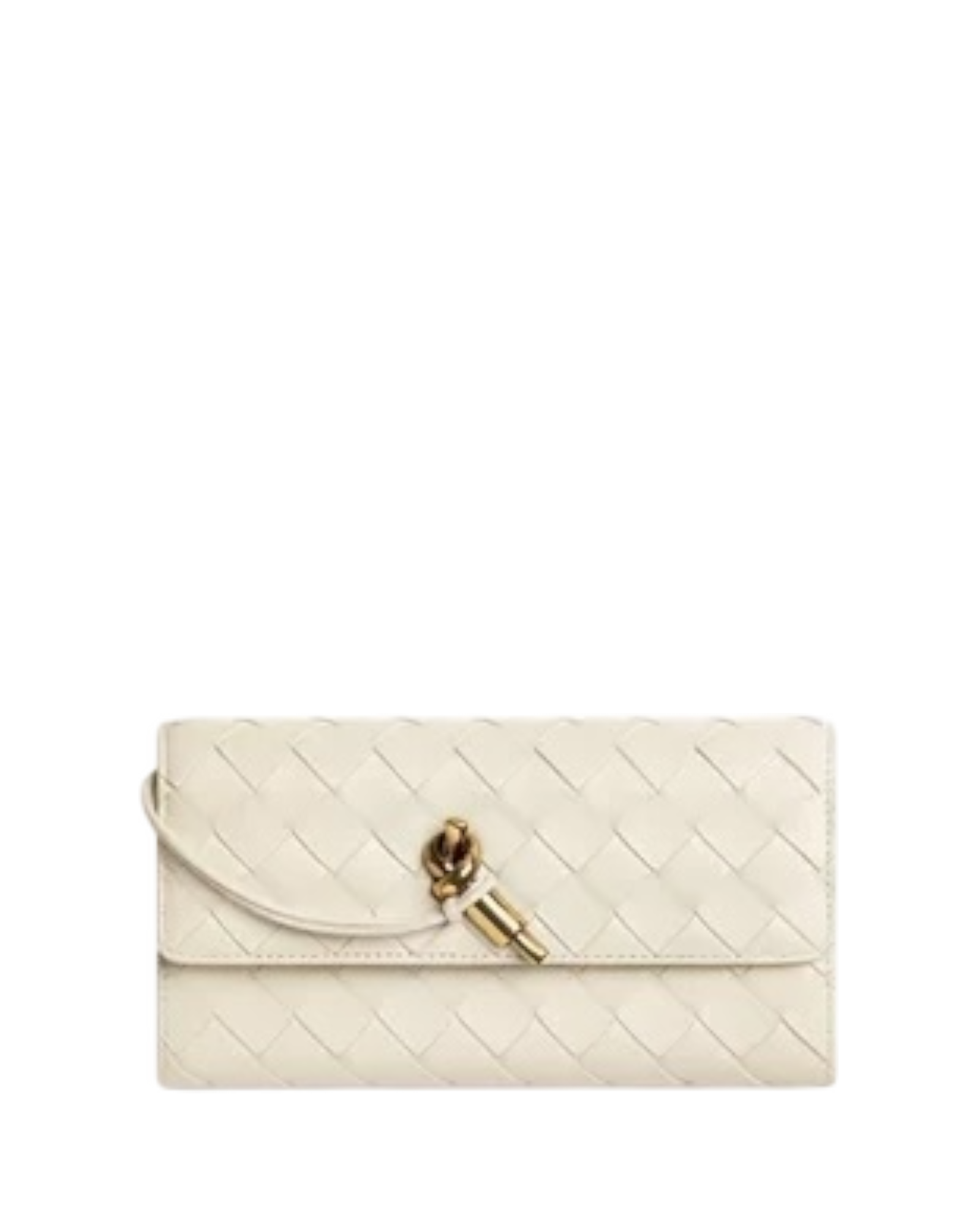 Bottega Veneta Andiamo Large Flap Wallet in Intrecciato Nappa Leather — Sea Salt