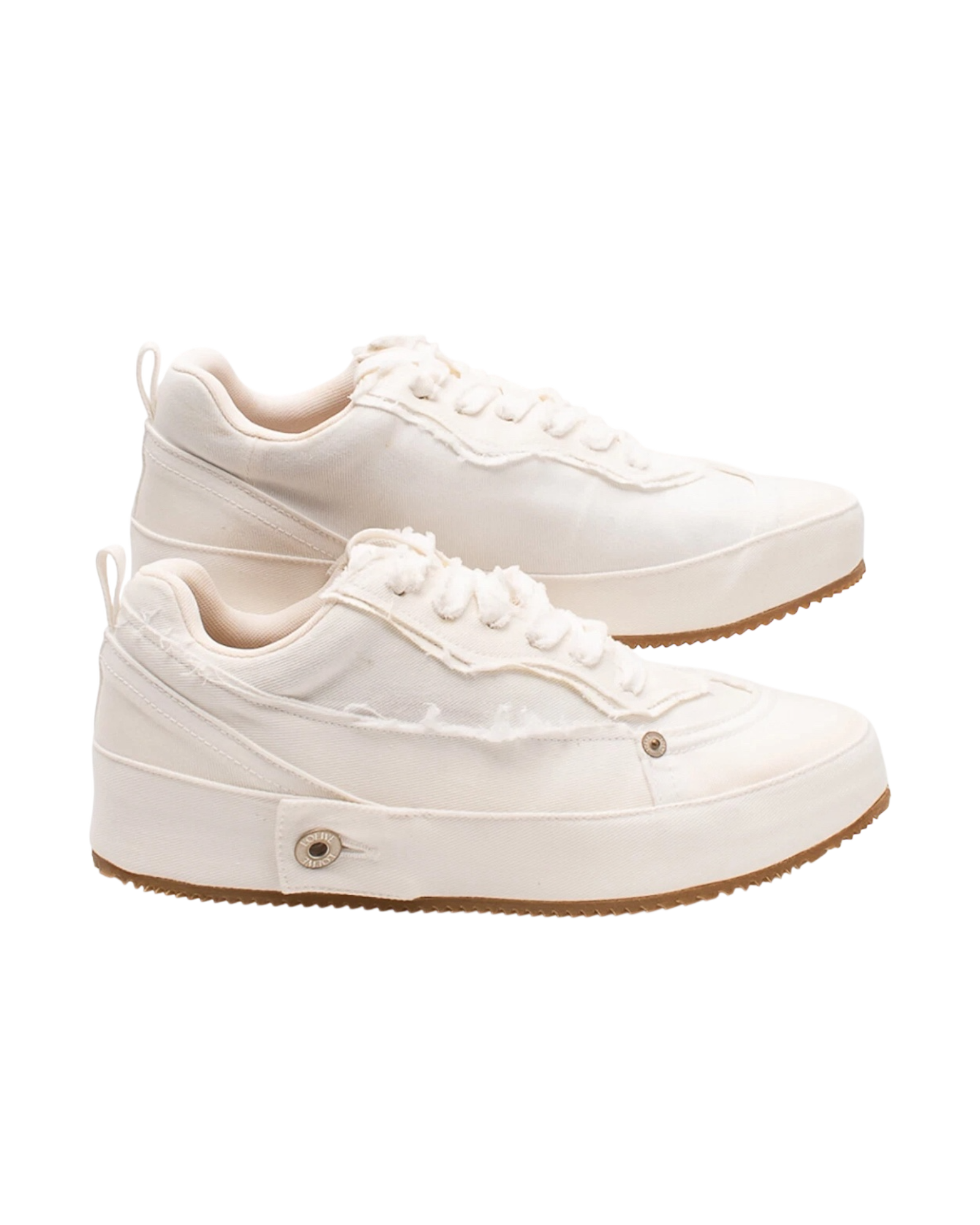 Loewe White Denim Deconstructed Sneakers