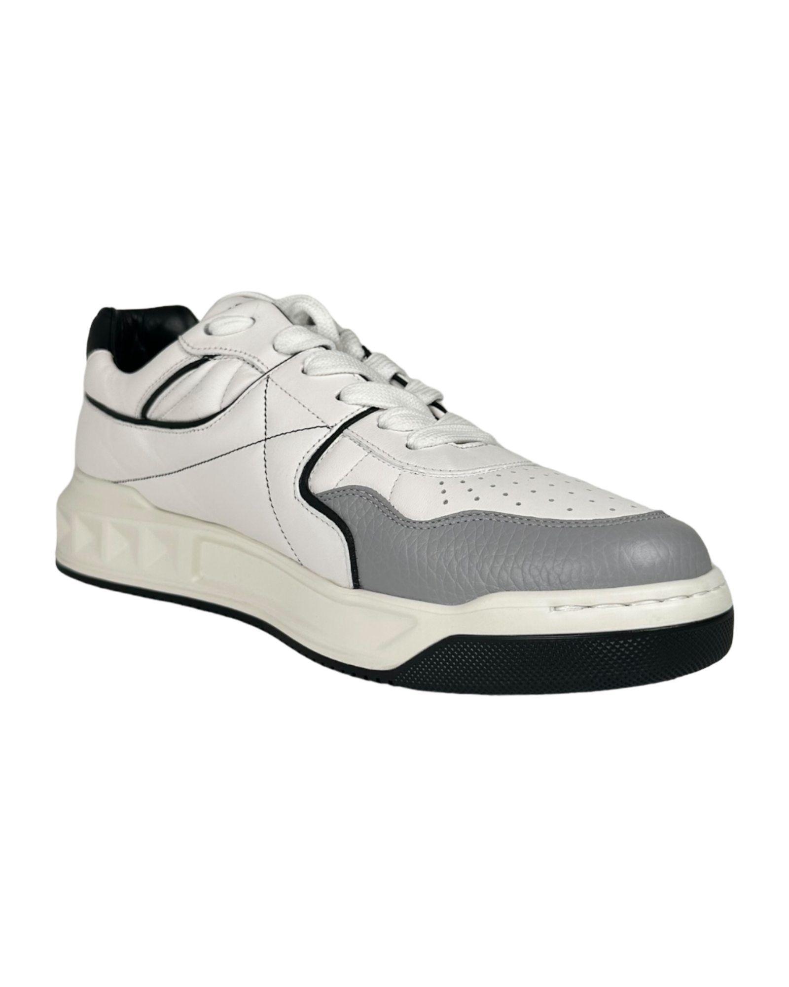 Valentino One Stud Sneakers in Black and White