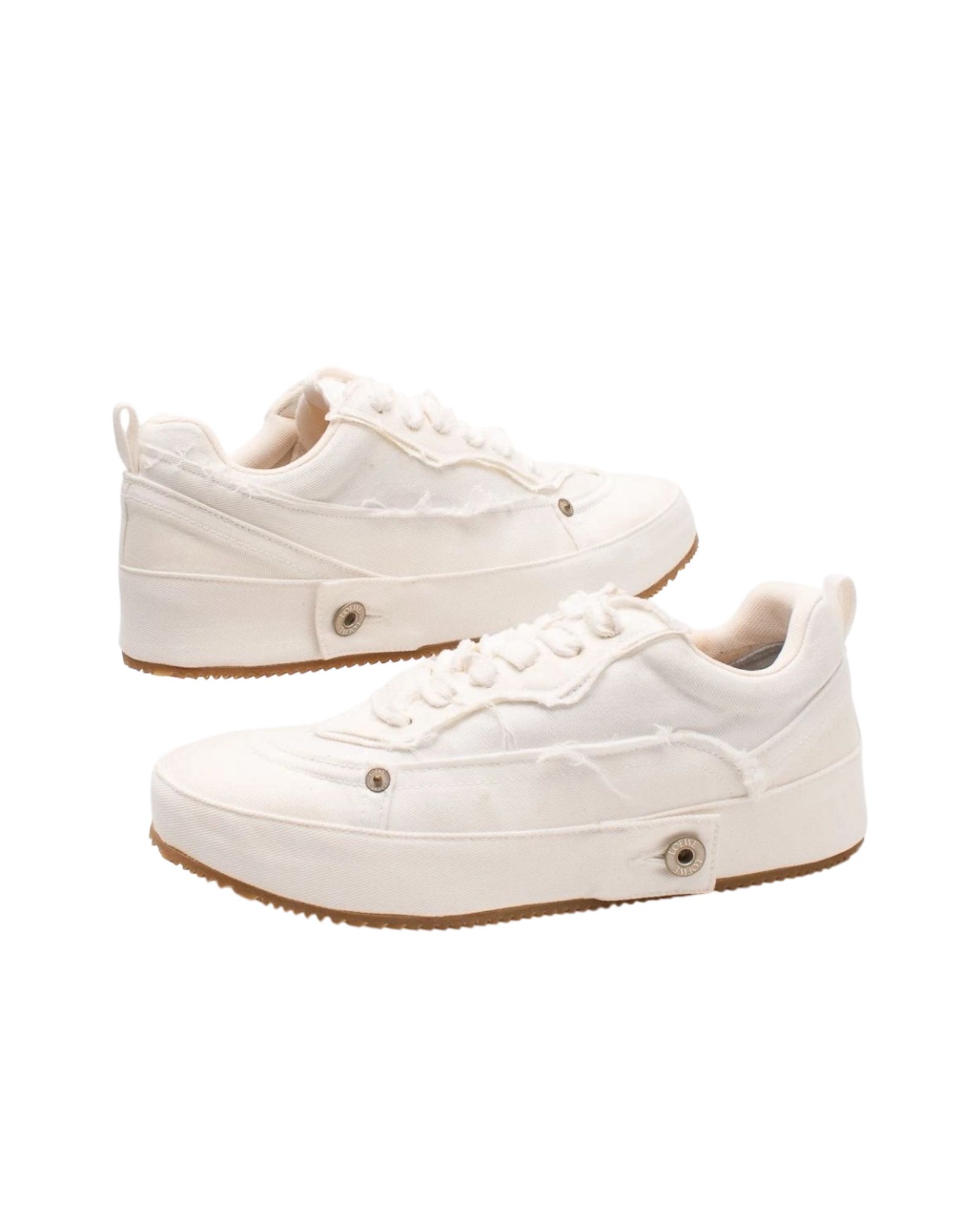 Loewe White Denim Deconstructed Sneakers