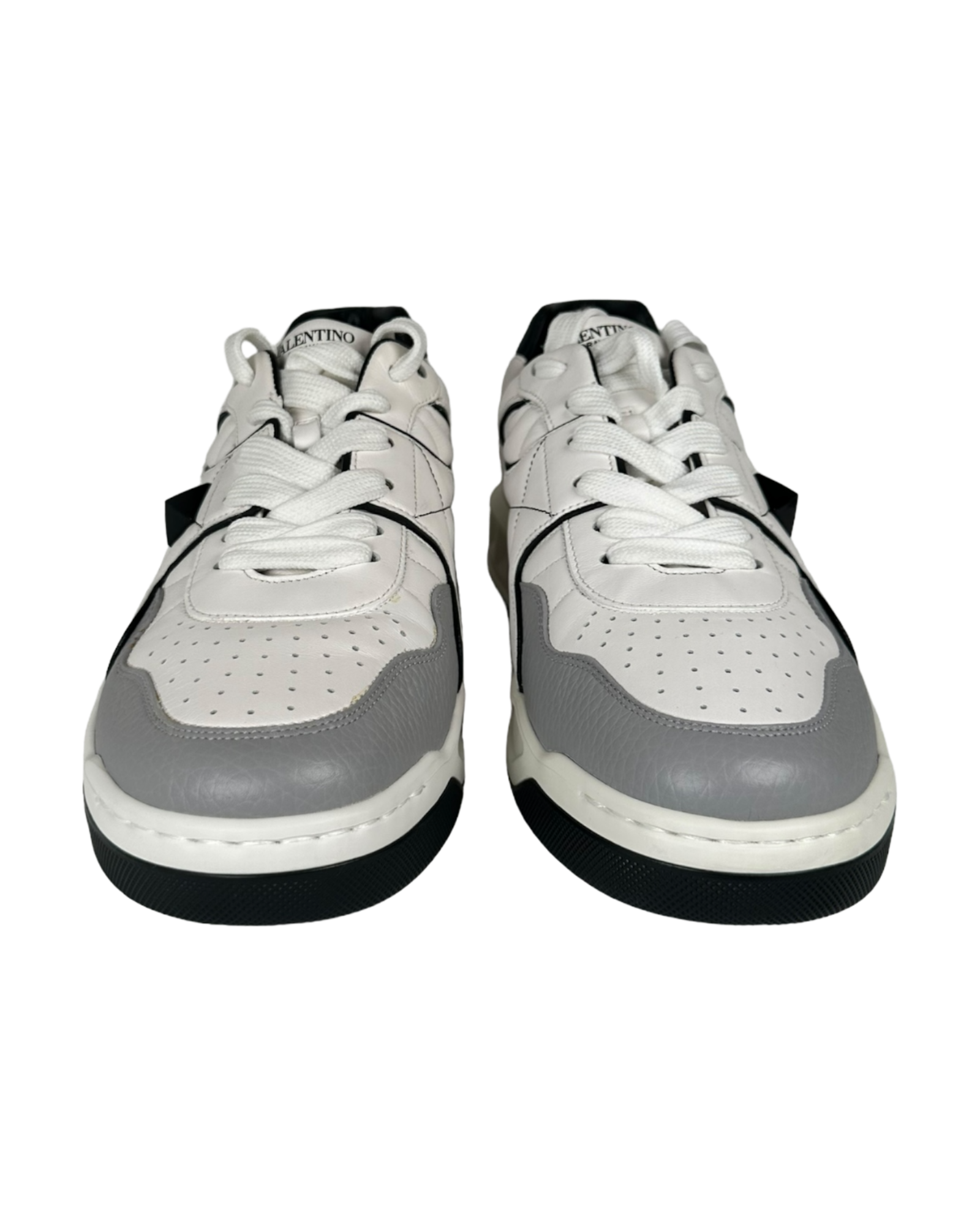Valentino One Stud Sneakers in Black and White