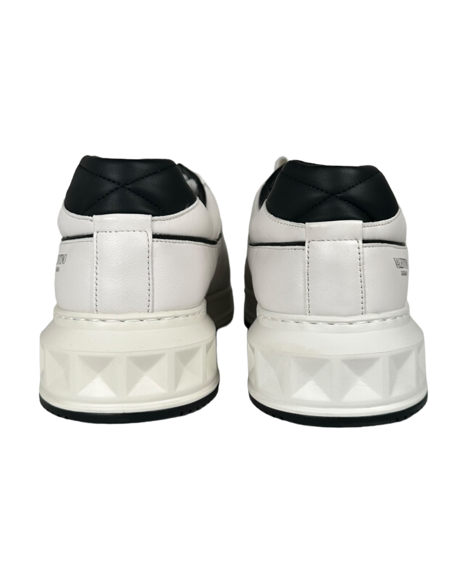 Valentino One Stud Sneakers in Black and White