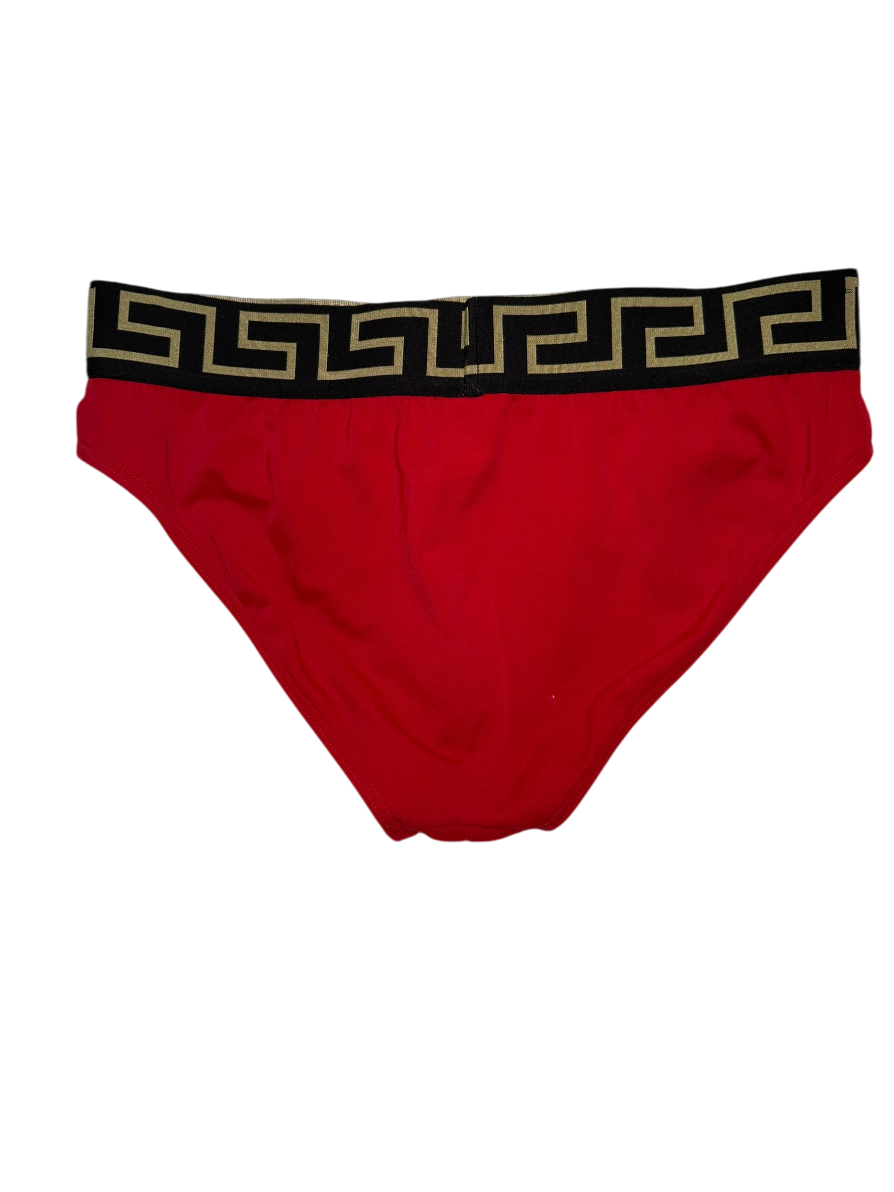 Versace Greca Border Swim Briefs in Red