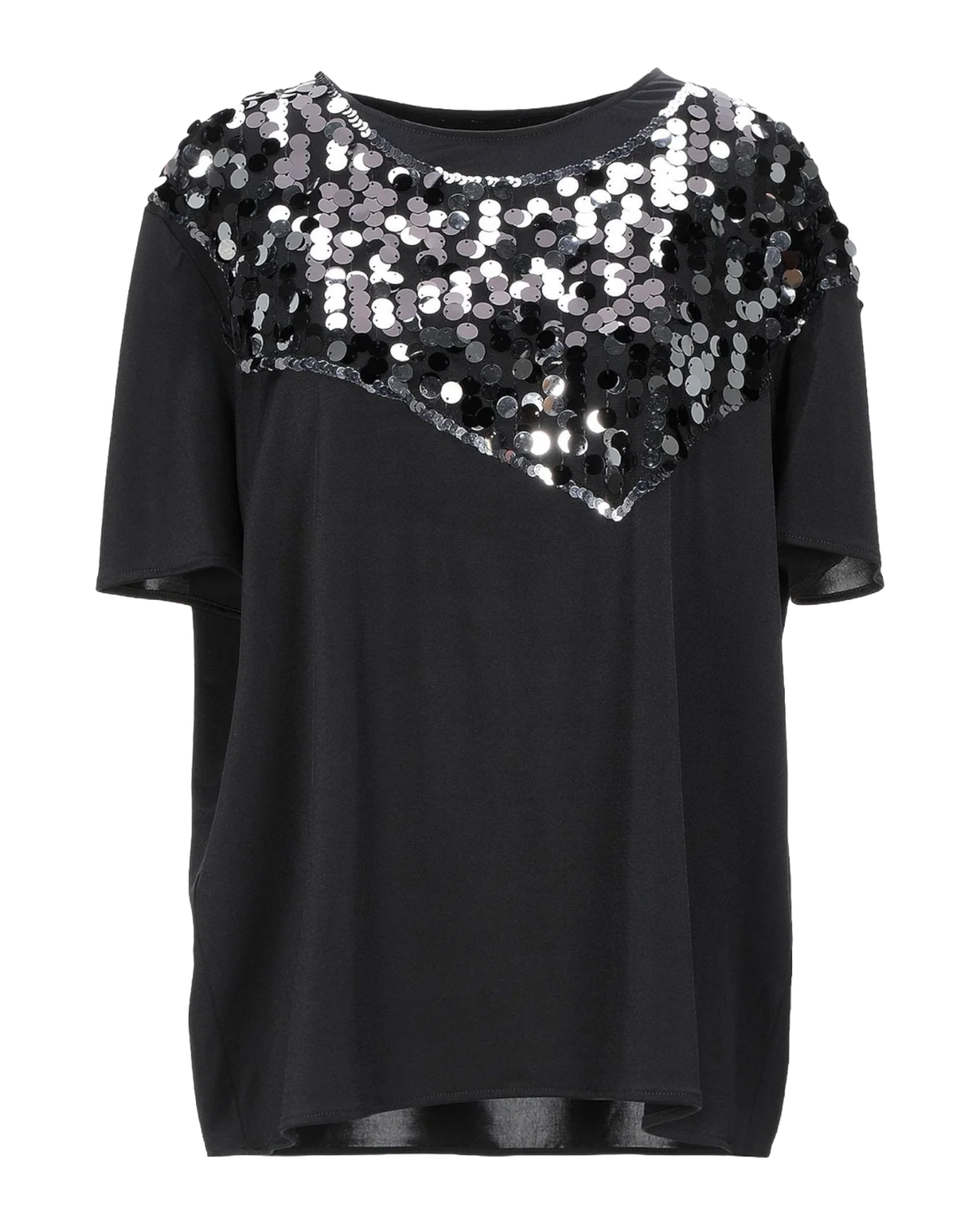 MM6 Margiela Embellished Jersey T-Shirt with Black and Silver Sequins