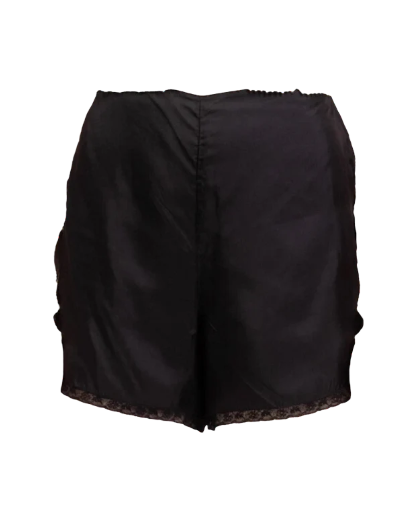 Prada Black Satin Lace-Trim Shorts
