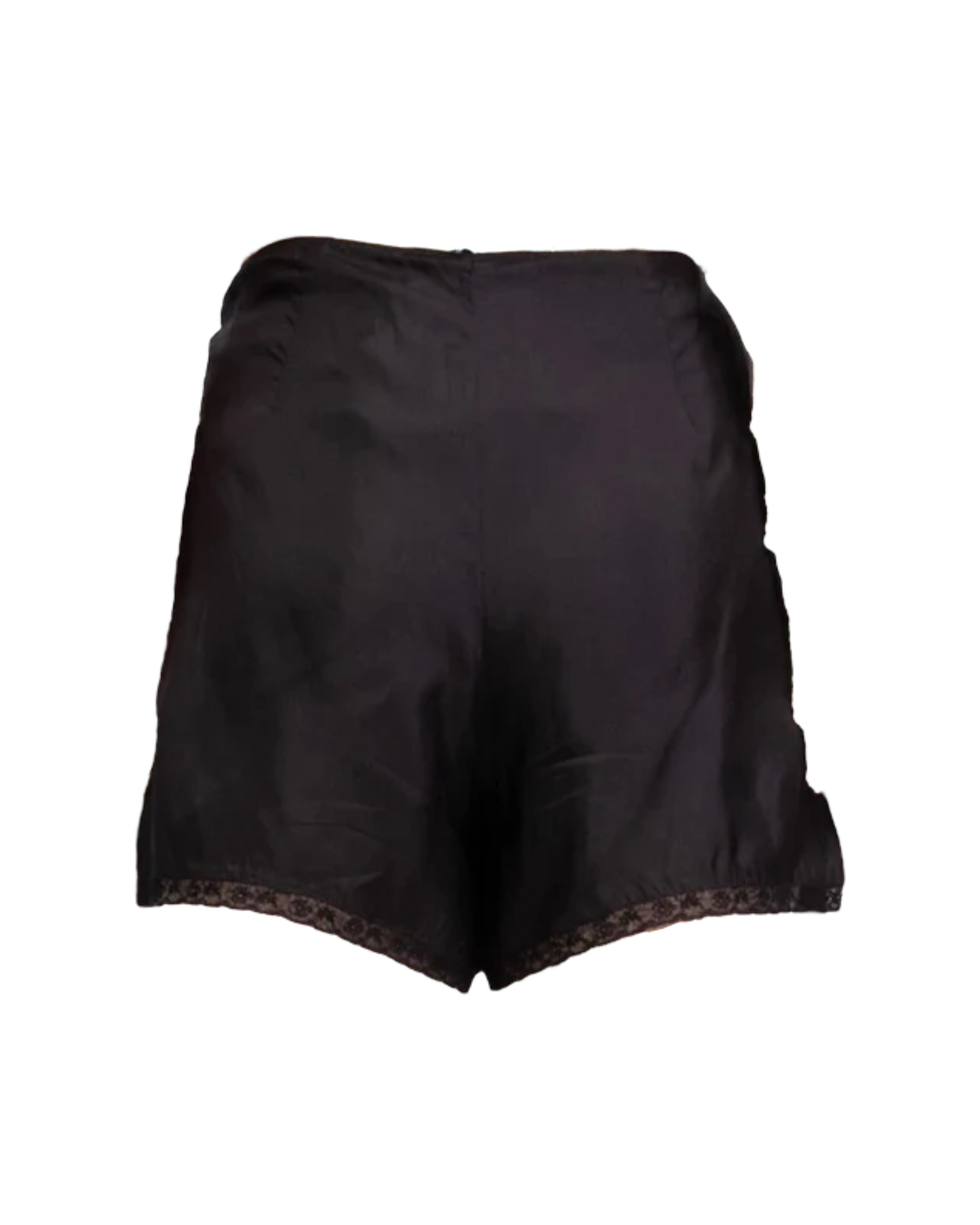 Prada Black Satin Lace-Trim Shorts
