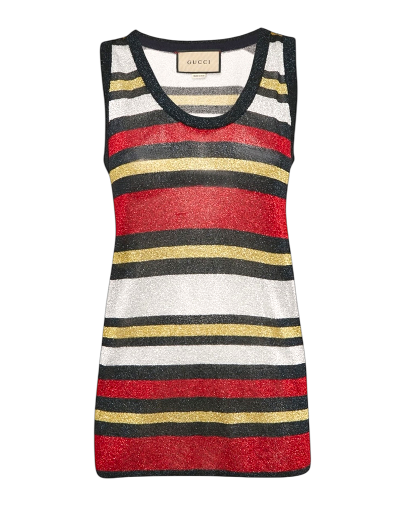 Gucci Multicolor Sleeveless Striped Top in Lurex