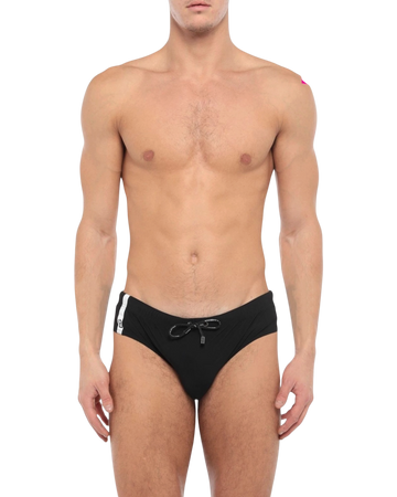 Dolce & Gabbana High-Waisted Swim Briefs — Black/White, Size 6 (L-XL)