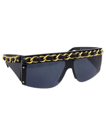 Chanel Chain Shield Sunglasses — Black