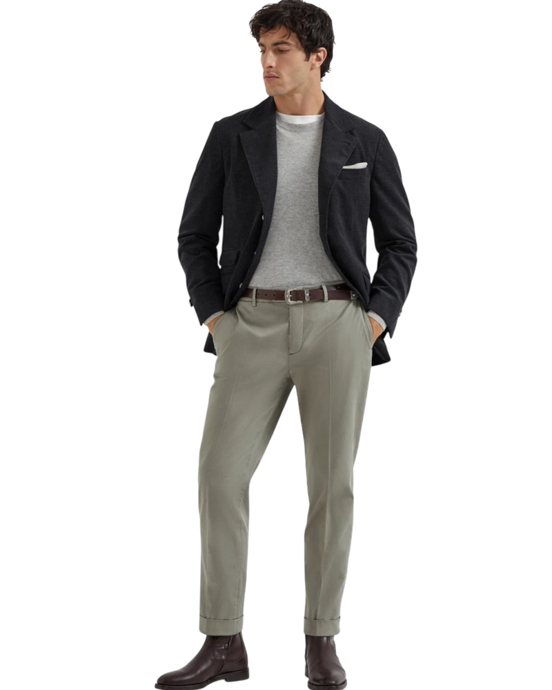 Brunello Cucinelli Gabardine Garment-Dyed Trousers