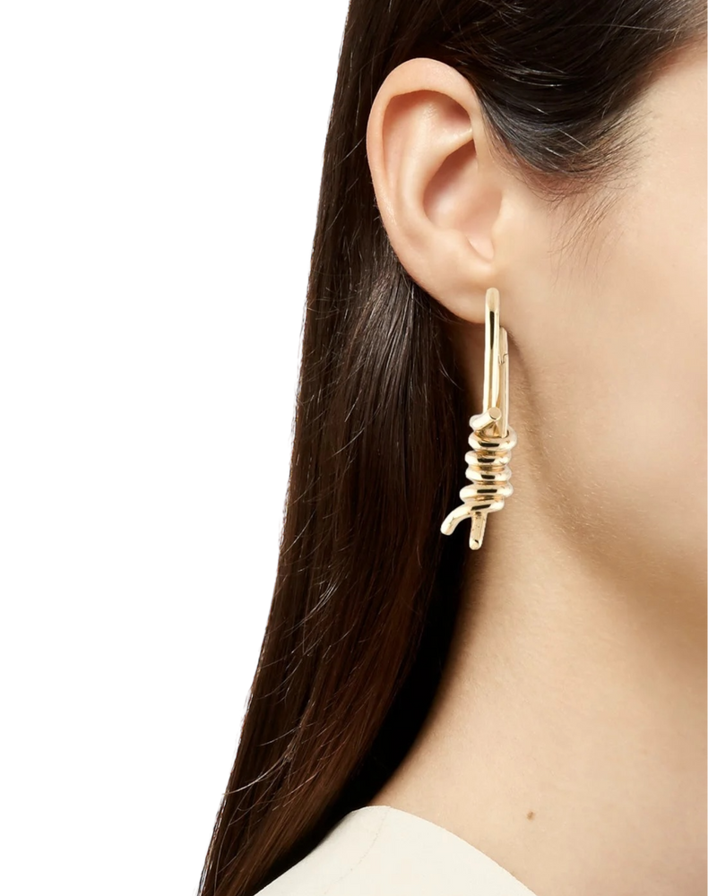 Givenchy Metal Mismatch Twisted Earrings Engraved Logo