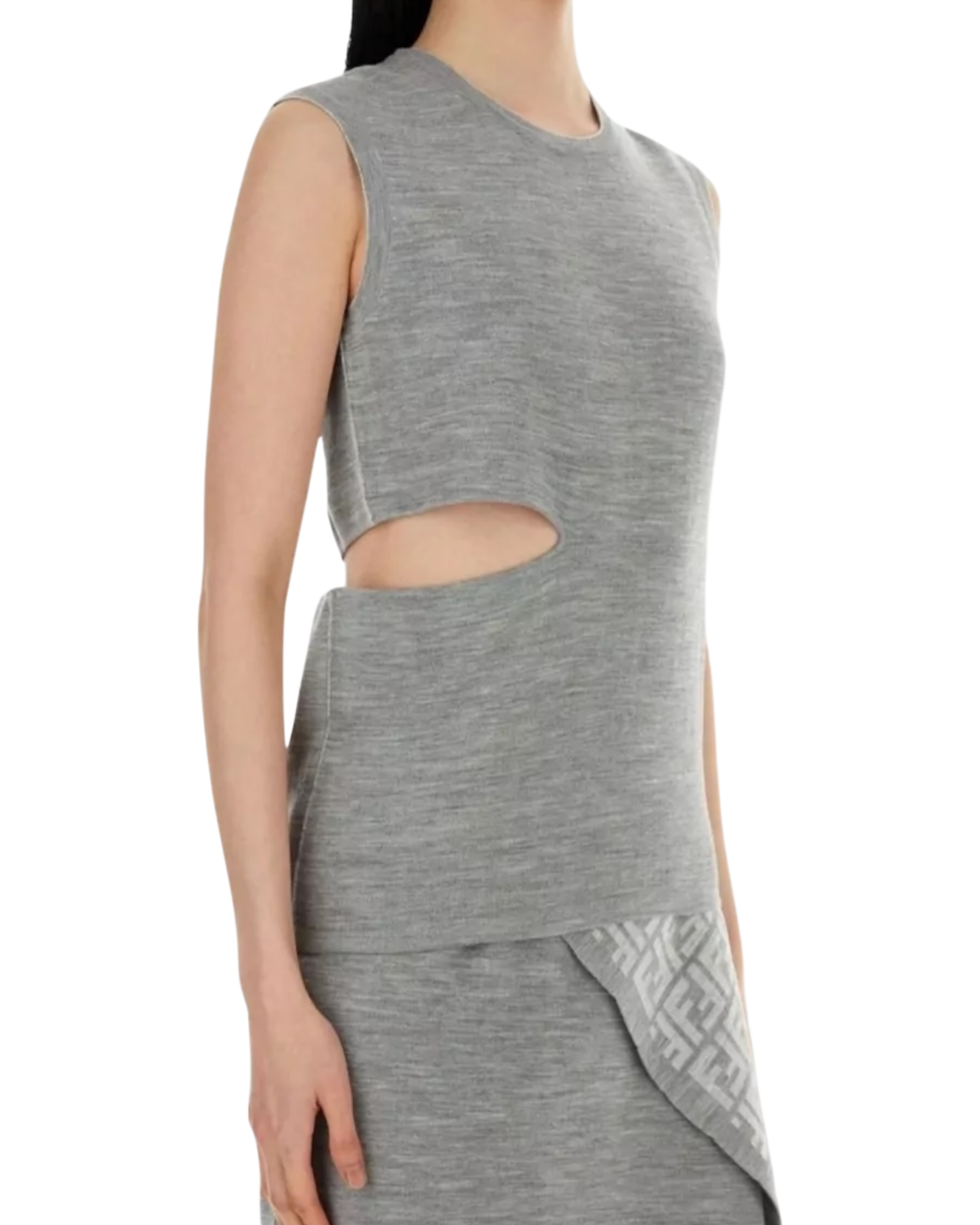 Fendi FF Monogram Cut-Out Knit Top