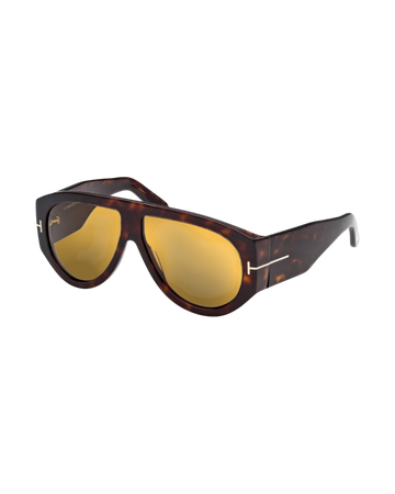 Tom Ford 'Bronson' Sunglasses — Brown w/ Yellow Lens, FT1044