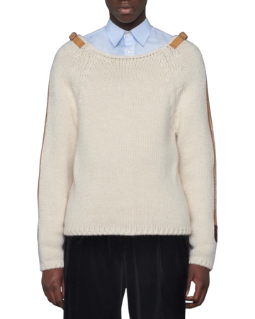 Gucci Buckle Strap Wool Sweater
