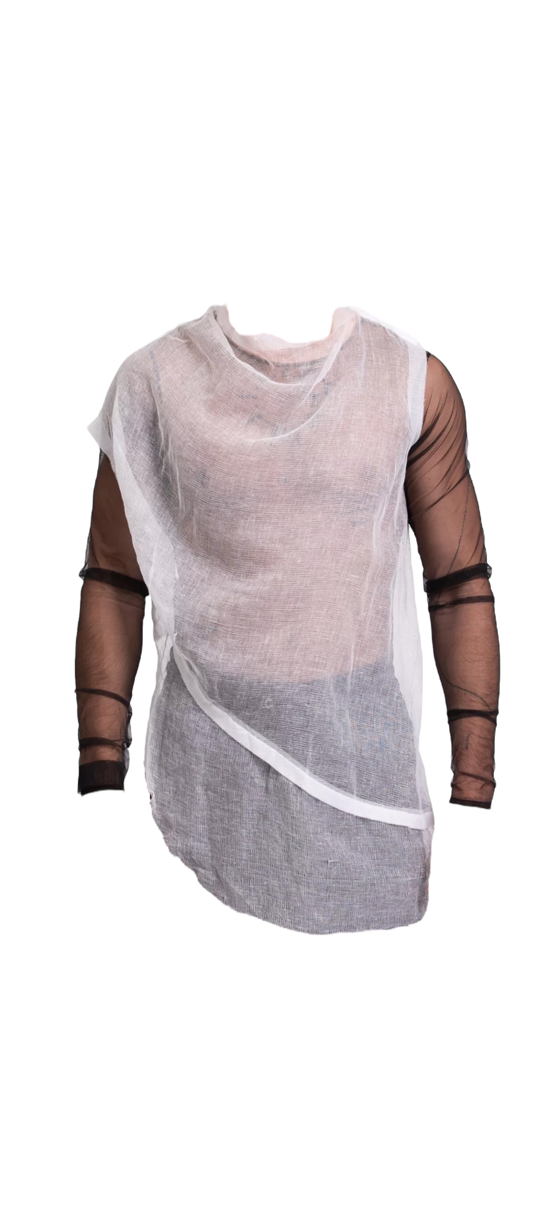 Maison Margiela Mesh Layered Gauze Shirt