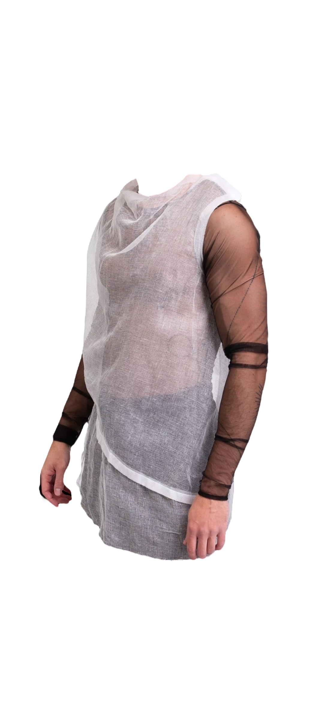 Maison Margiela Mesh Layered Gauze Shirt