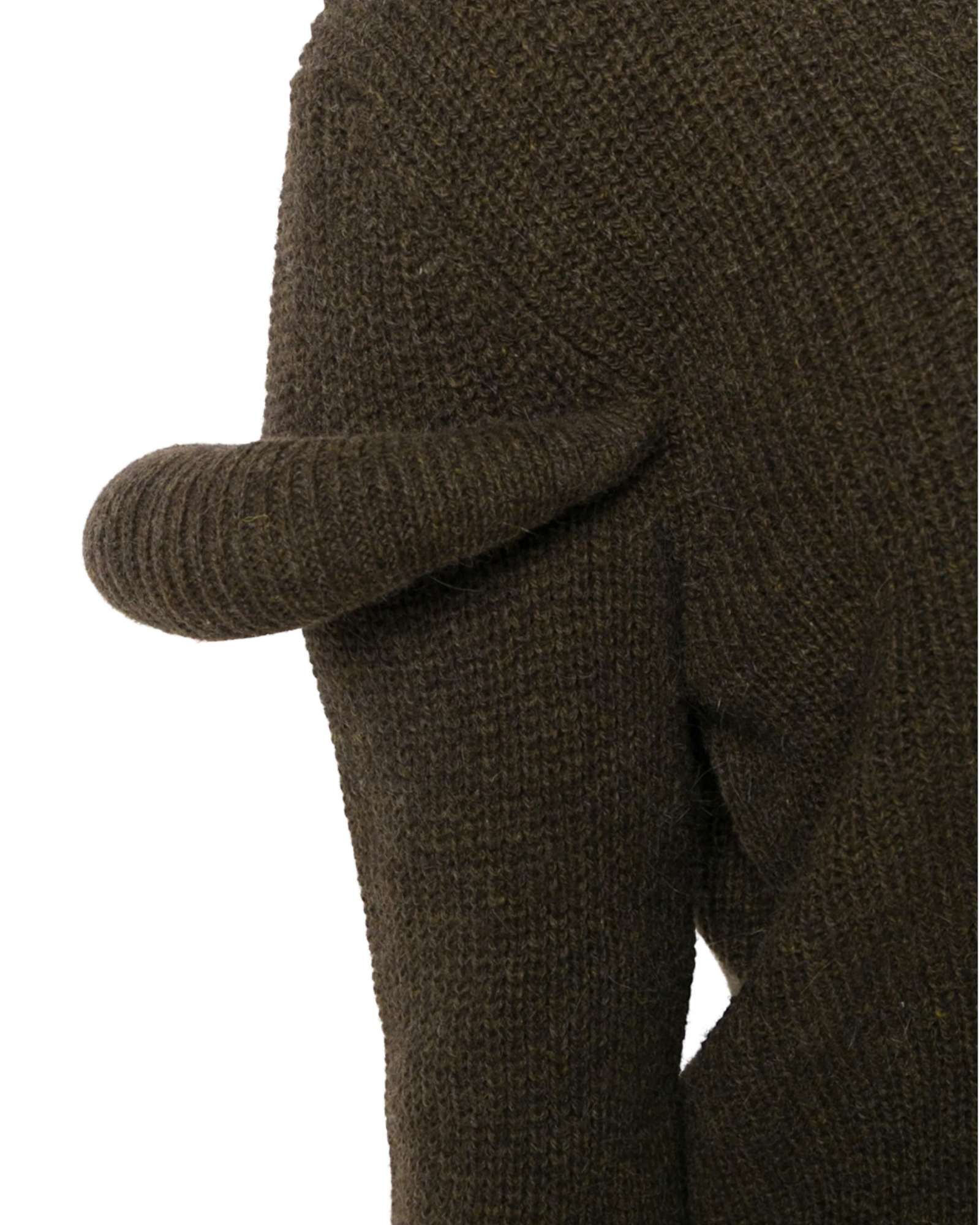 JW Anderson Dark Brown Ribbed Knit Hoodie