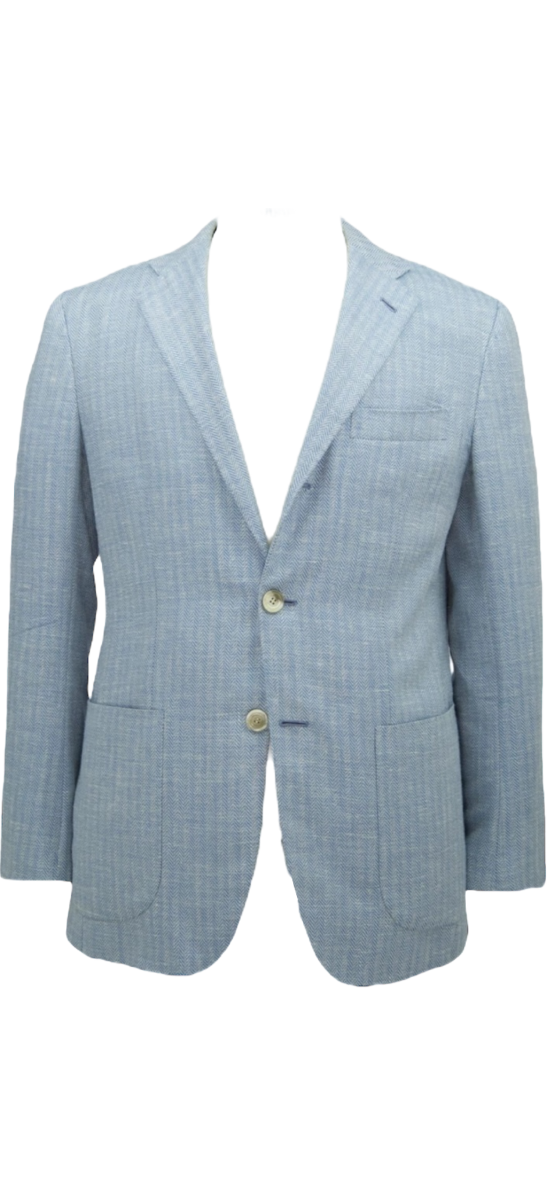 Kiton Light Blue Herringbone Jacket