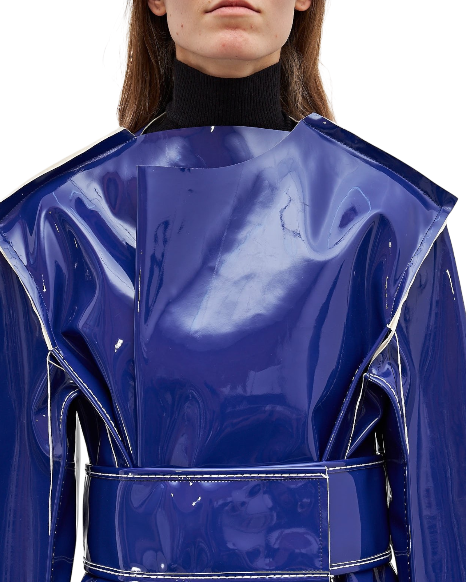 Marni AW18 “Sculpted Vinyl Belted Coat” - Purple