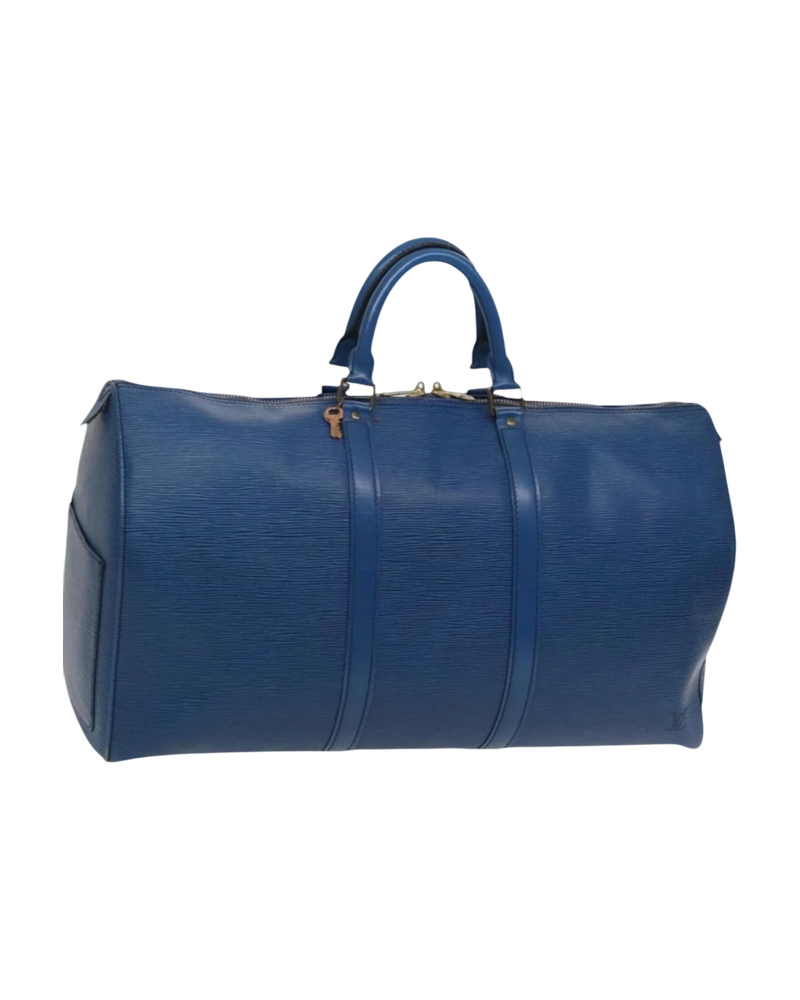Louis Vuitton Keepall Bag in Blue Epi