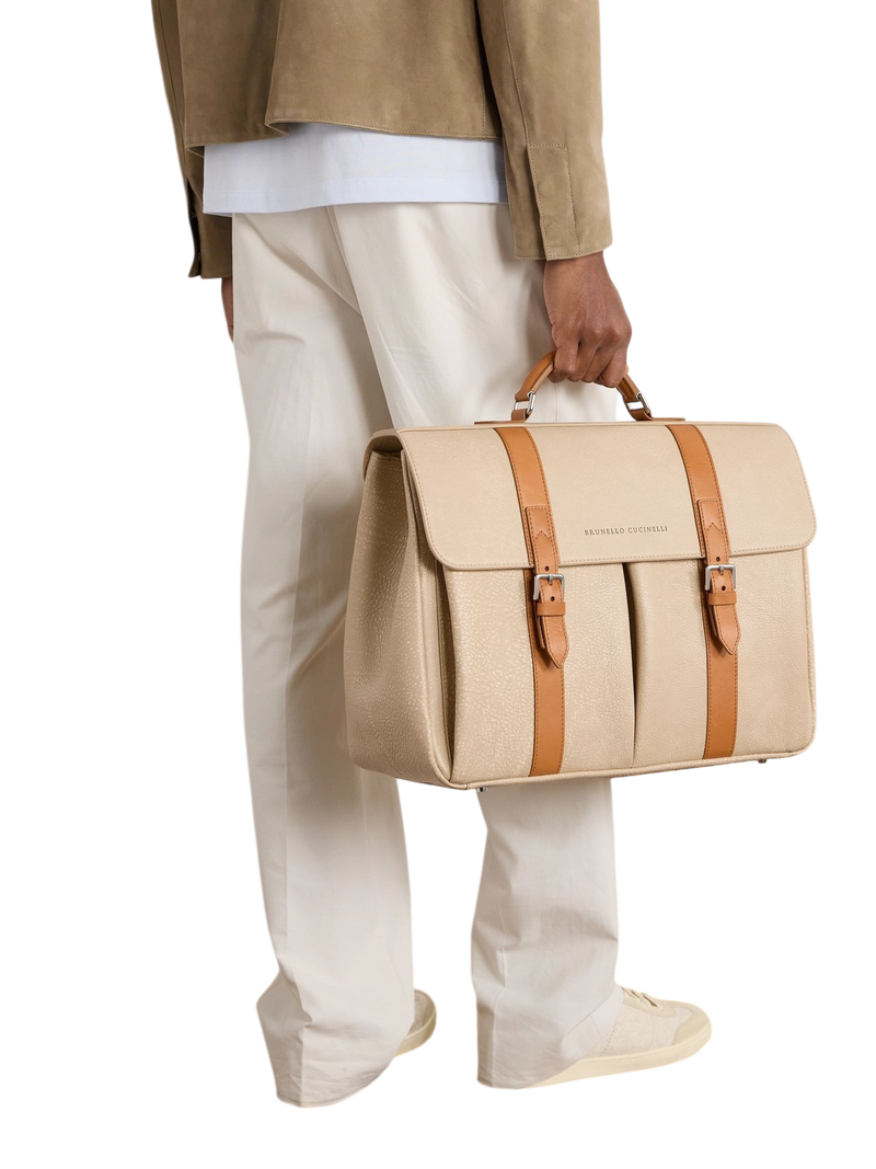 Brunello Cucinelli Textured Leather Briefcase