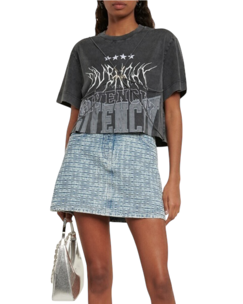 Givenchy Multi-Logo Harness Grey Crop Top