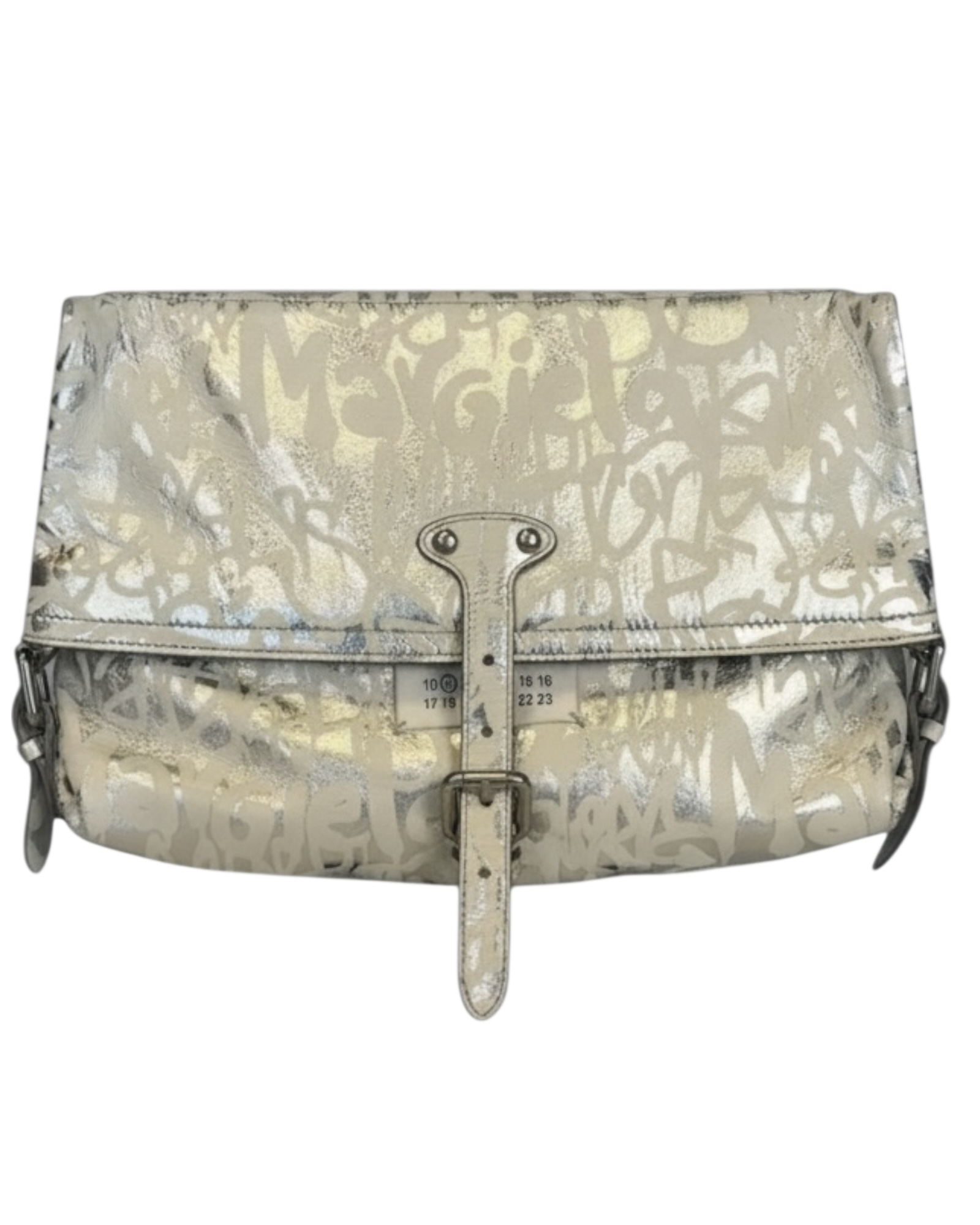 Maison Margiela Crinkle Leather Graffiti Clutch