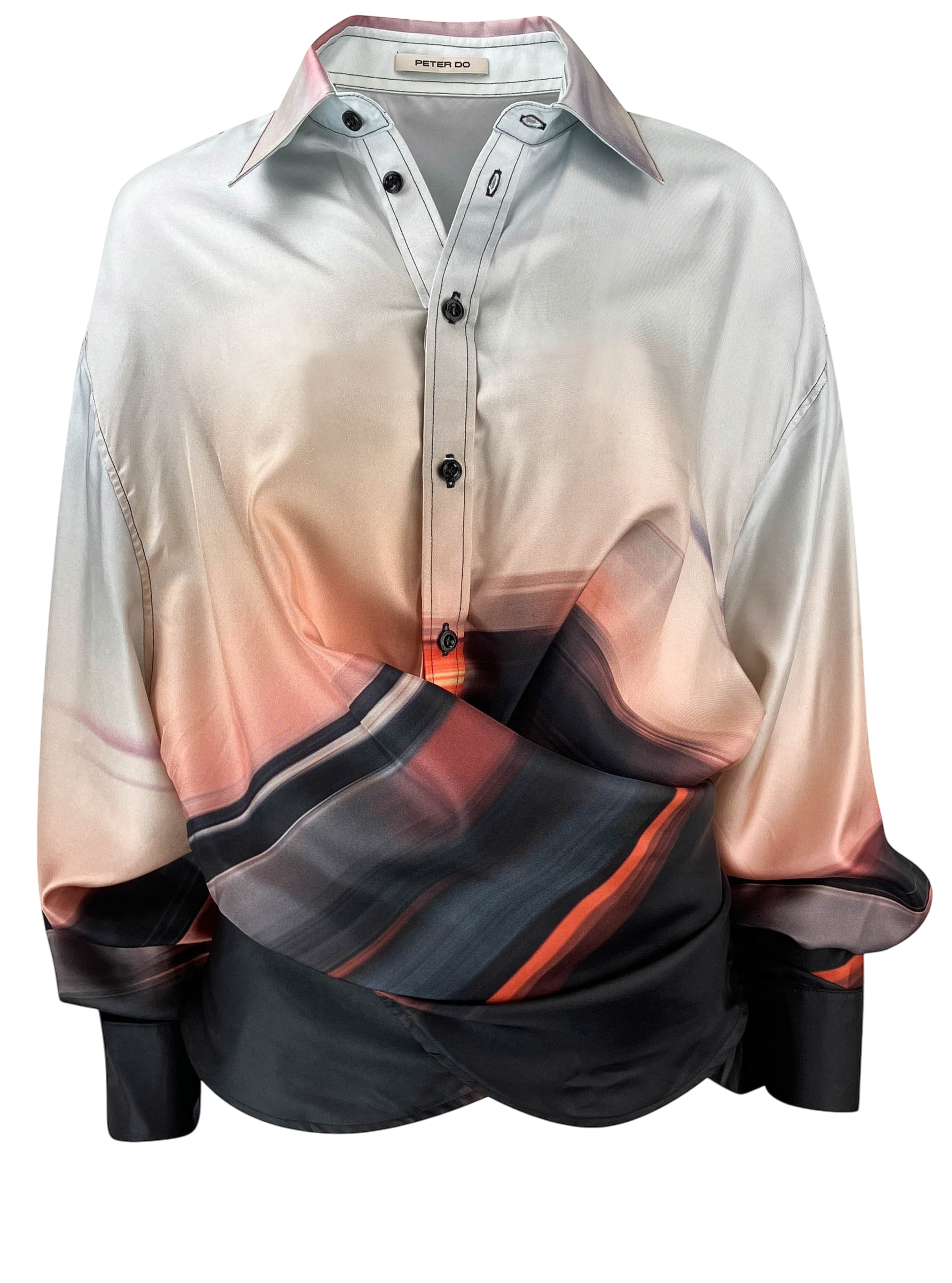 Peter Do Wrap Shirt in Blurred City