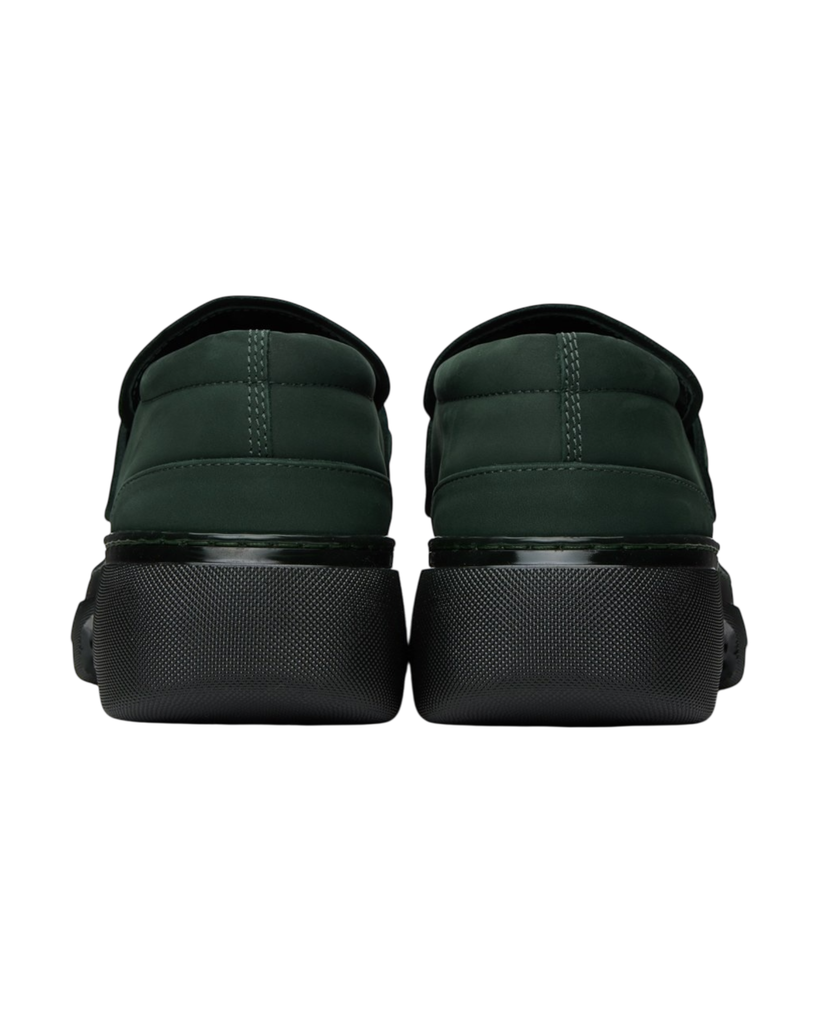 Burberry Creeper Clamp Loafers in Green Nubuck