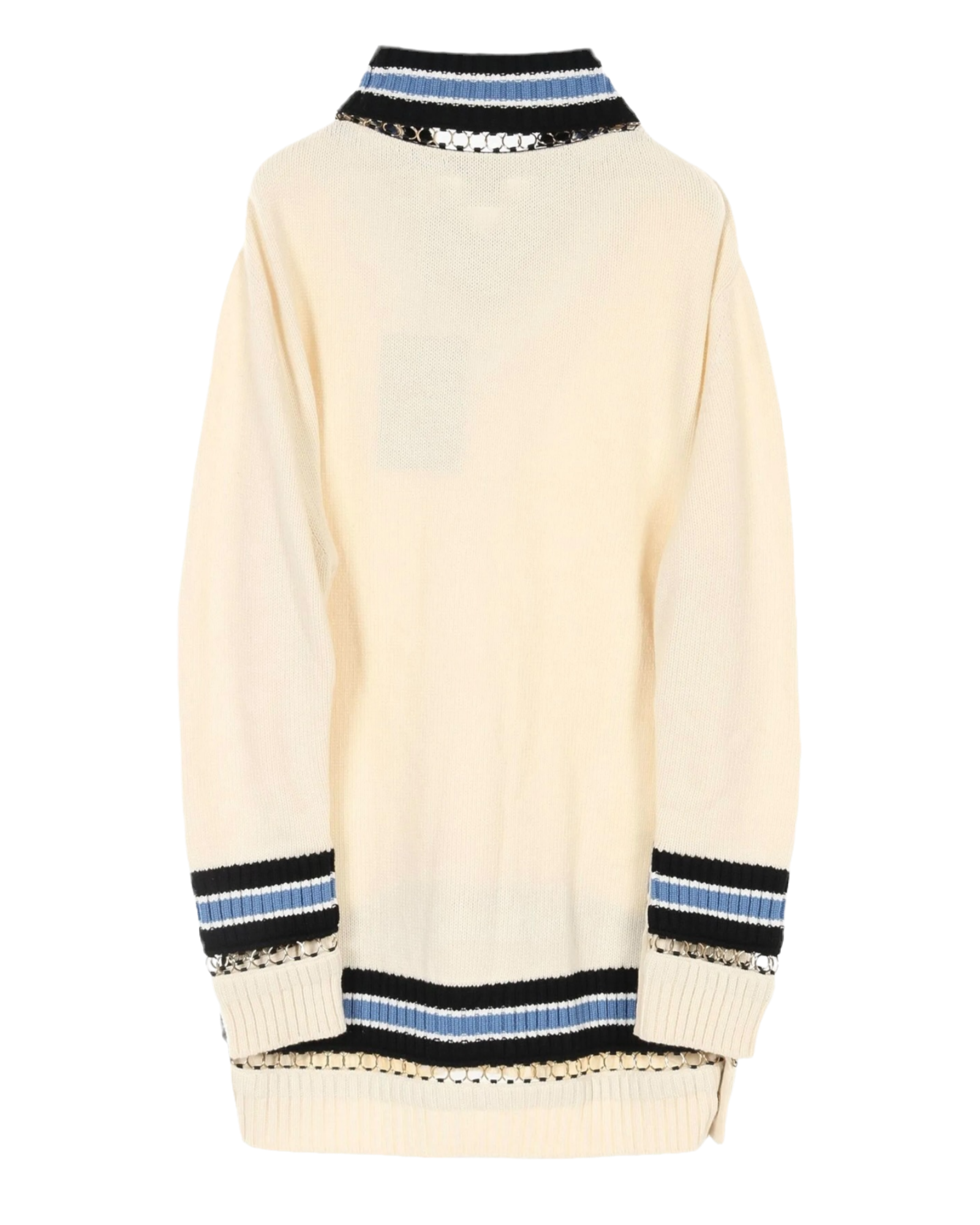 Burberry Ring Chain Button Embellished Twill Knit Sweater