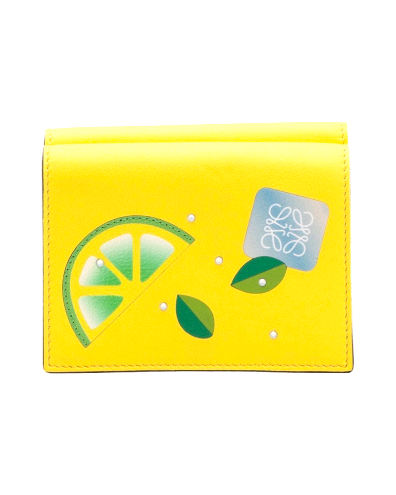 Loewe Cocktail Trifold Wallet in Lemon/Tan