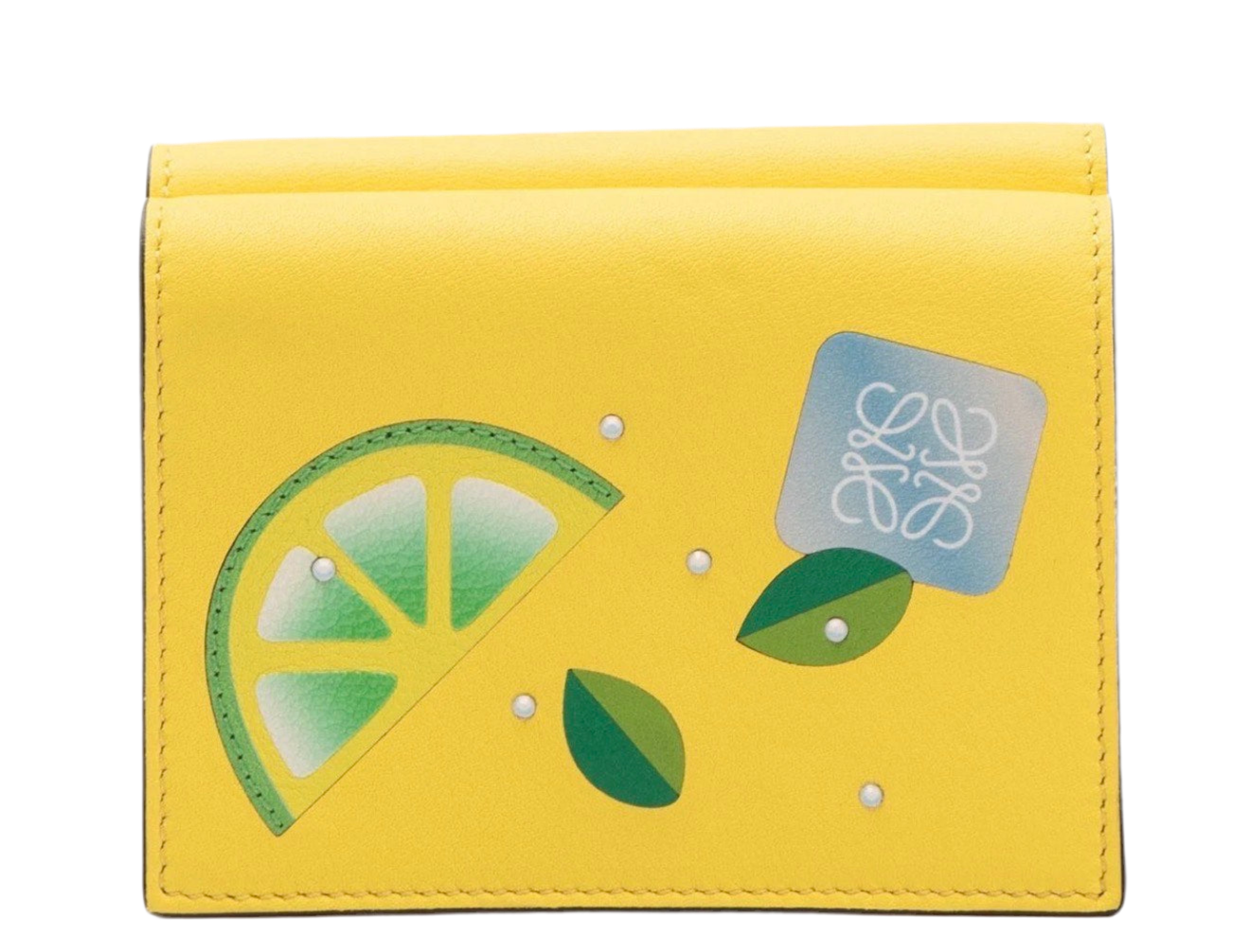Loewe Cocktail Trifold Wallet in Lemon/Tan
