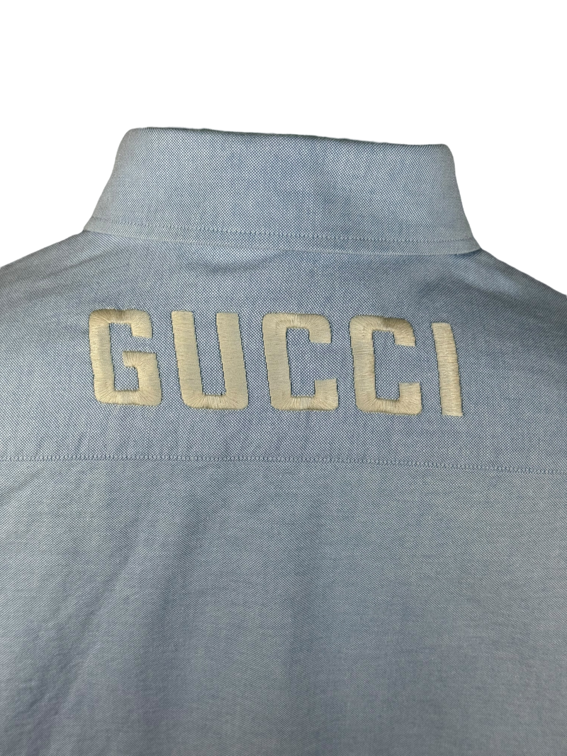 Gucci Oxford Cotton Shirt with Logo Embroidered