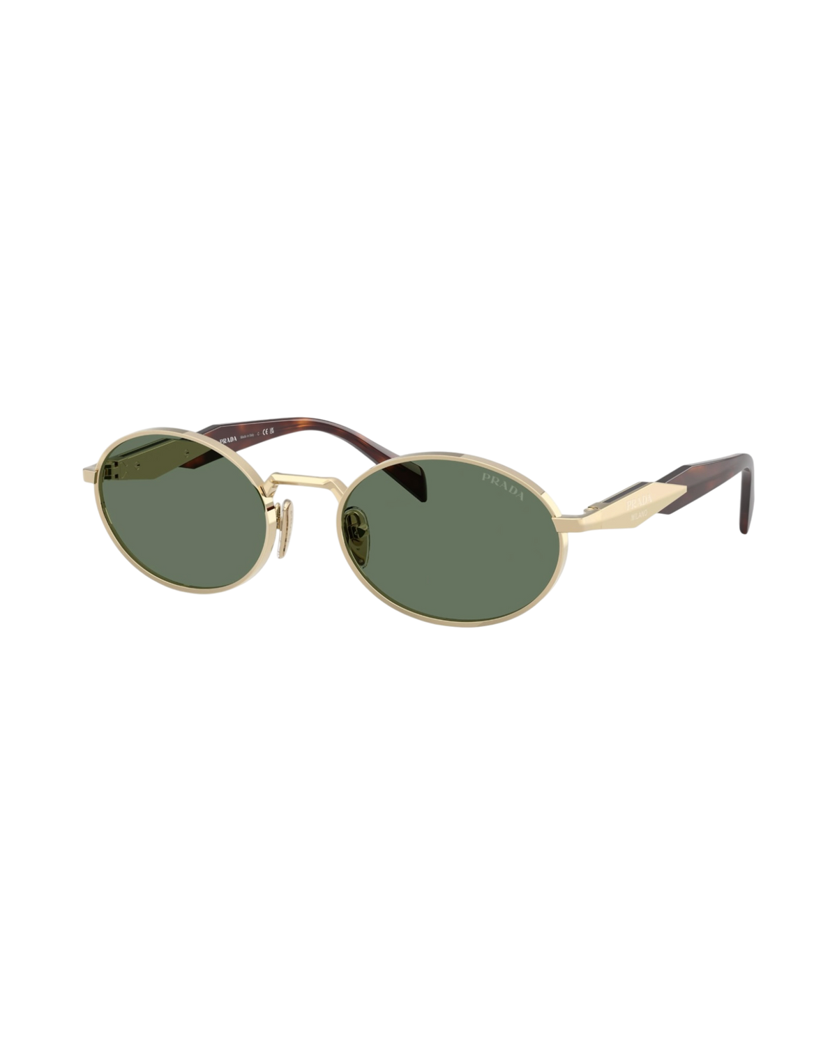 Prada PR 65ZS Oval Sunglasses — Pale Gold