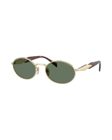 Prada PR 65ZS Oval Sunglasses — Pale Gold