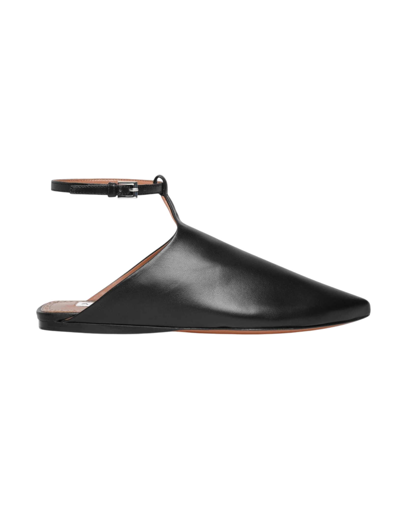 Alaïa Lambskin Ankle Strap Ballerina Flat — Black, Size US 8 / EU 38
