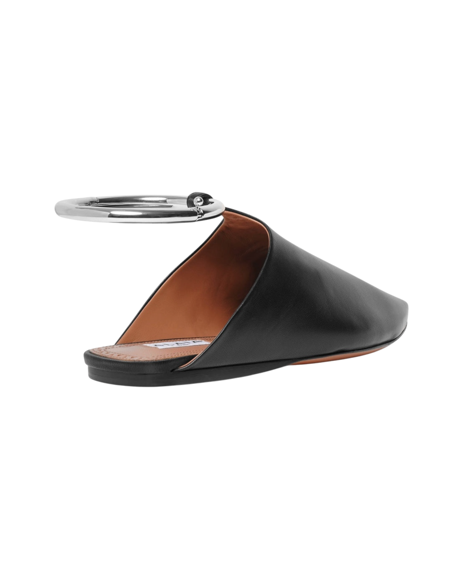 Alaïa Lambskin Ankle Strap Ballerina Flat — Black, Size US 8 / EU 38