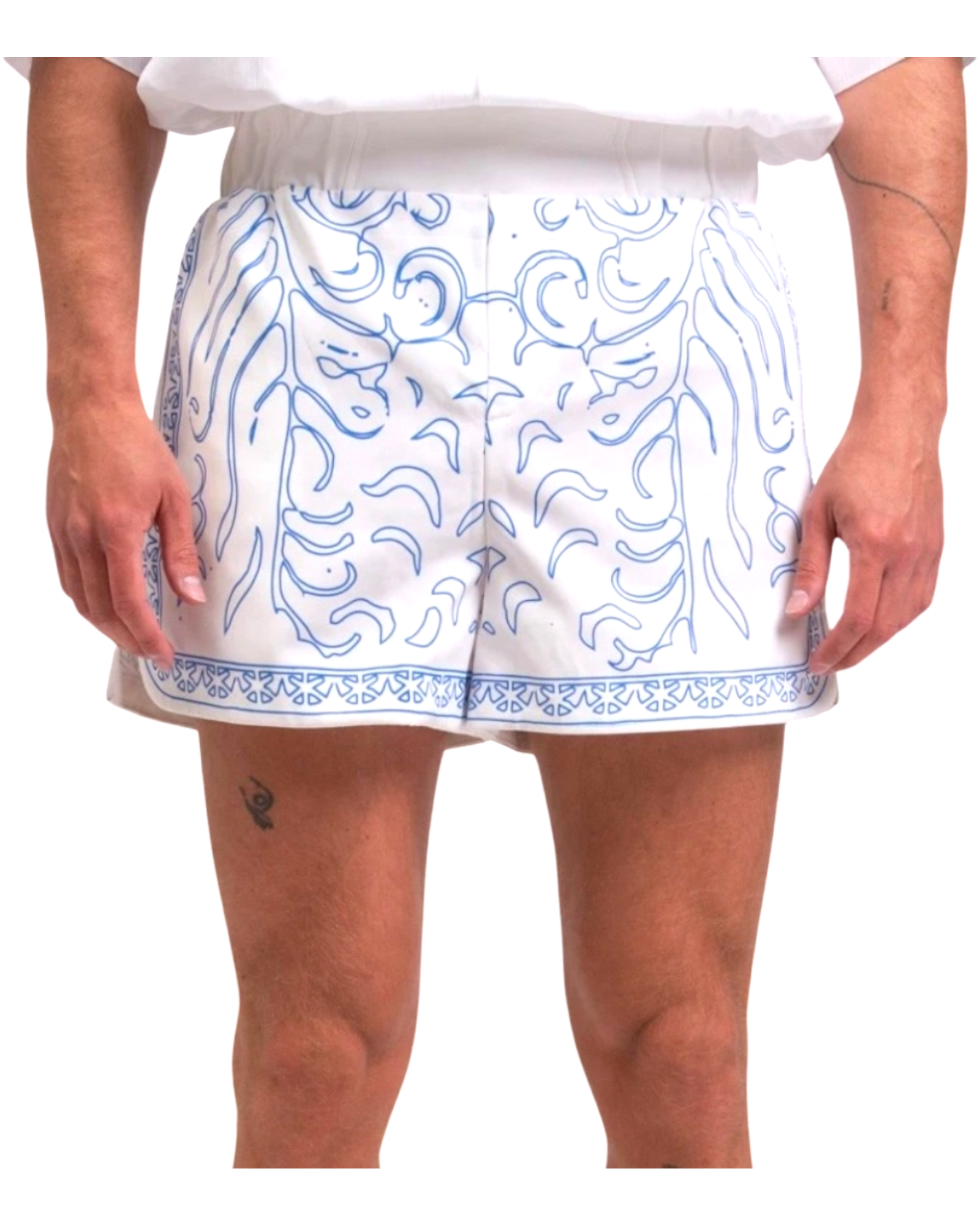 Rhude Paisley Boxing Shorts – Blue & White
