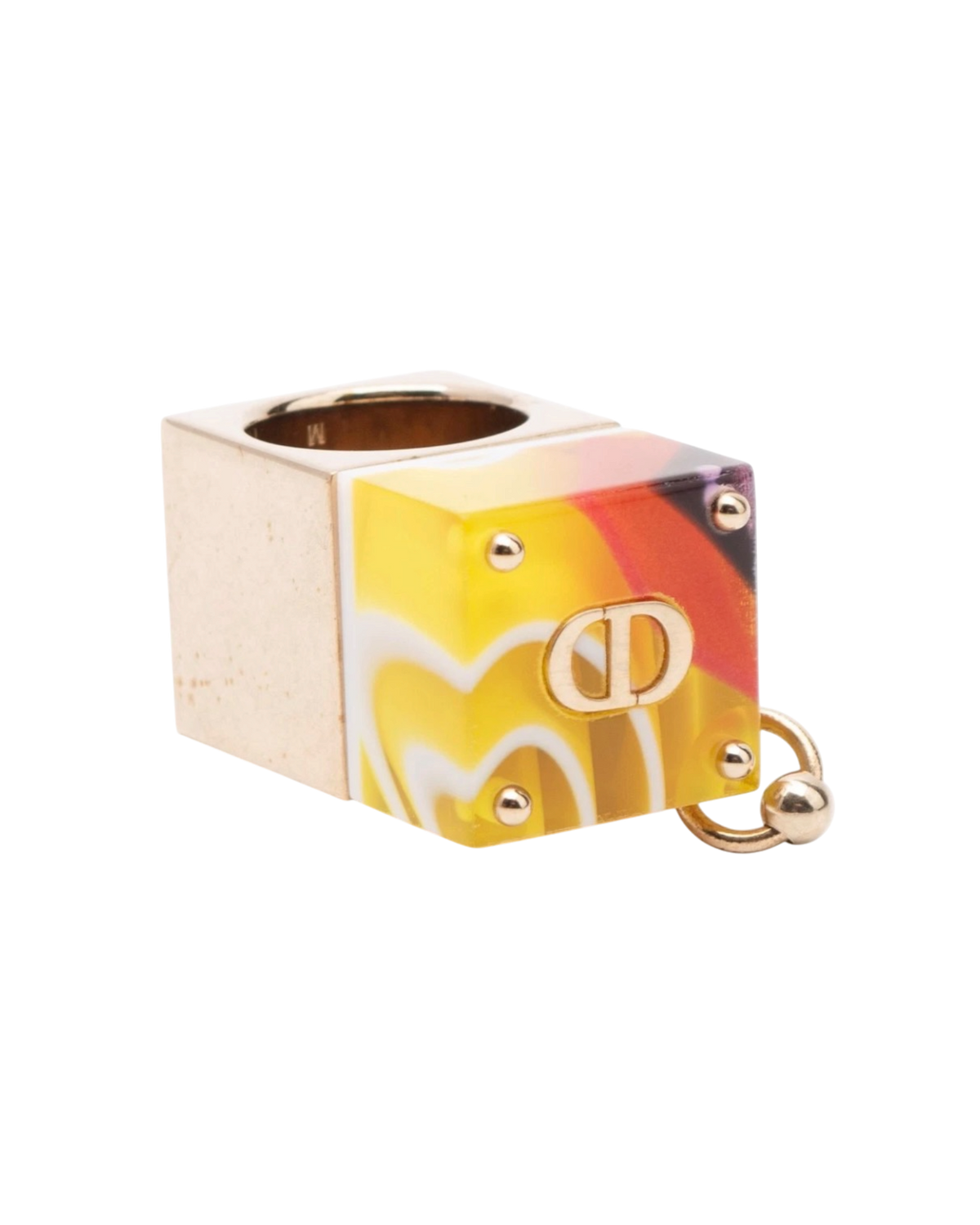Dior Printed Cube Band Ring — Yellow, Size 55 / UK-O