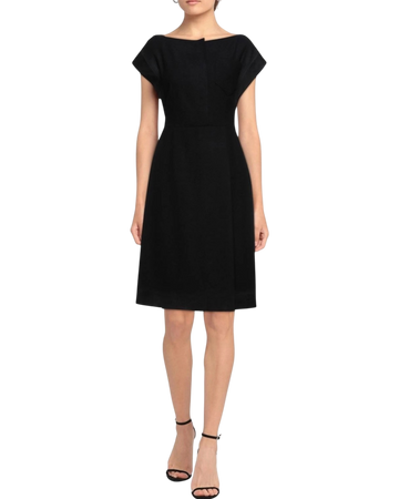 Prada Virgin Wool Midi Dress — Black, Size US 4 / IT 42