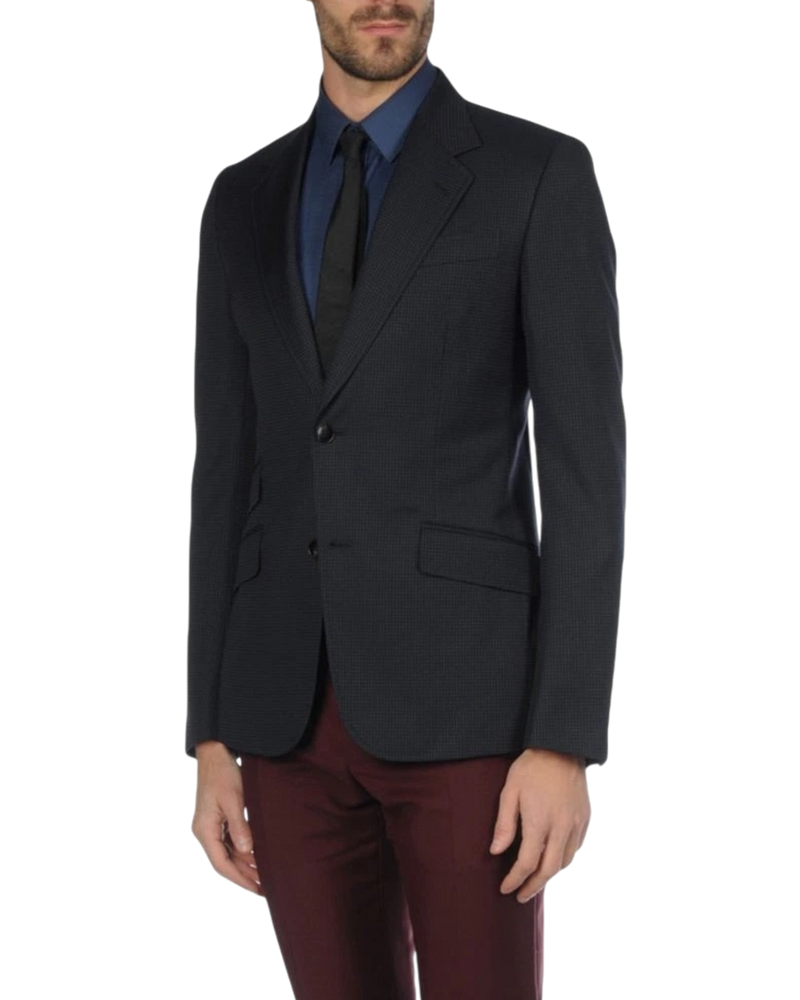 Gucci Polka Dot Wool Single-Breasted Jacket — Blue, Size US 38 / IT 48