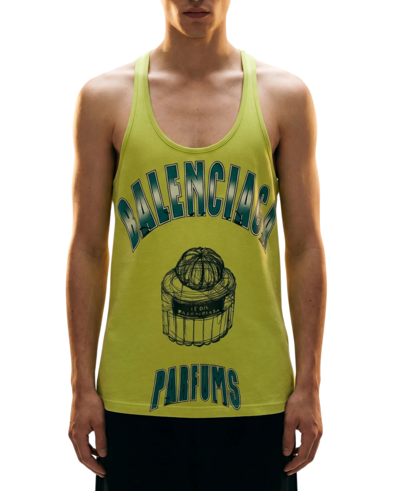 Balenciaga 2004 Le Dix Parfums Graphic Tank Top — Lime Green, Size XS/FR 36