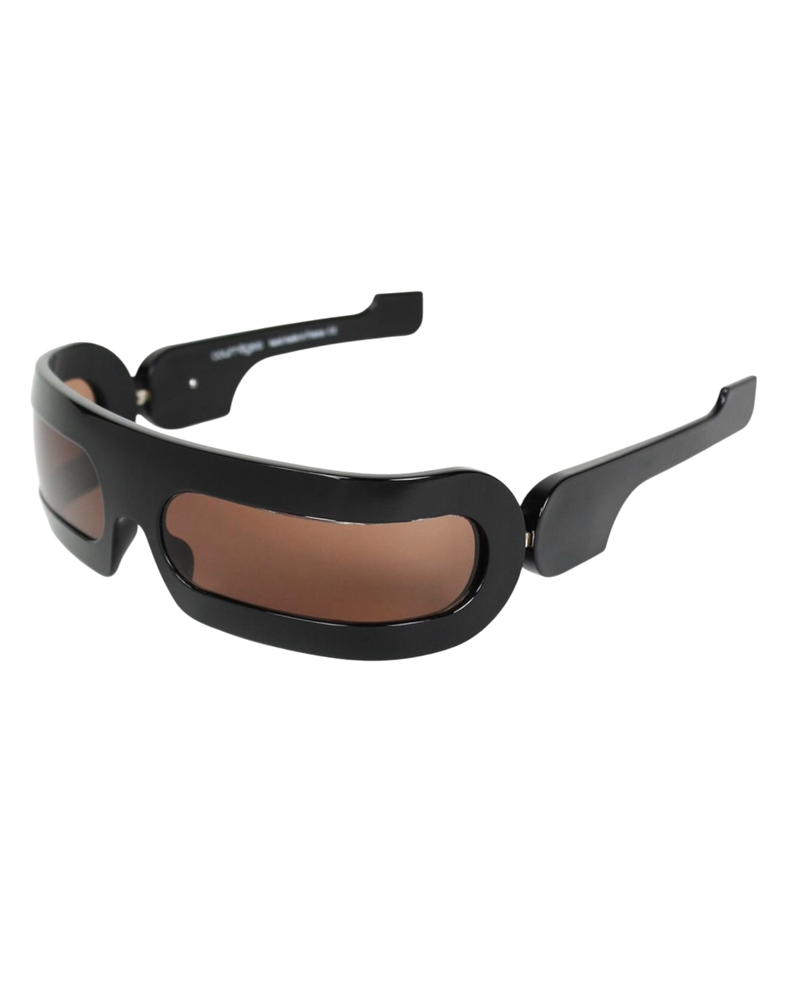 Courrèges 'Racing' CL 1401 Shield Sunglasses — Black