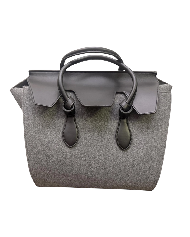 Celine Tie Bag in Felt & Calfskin Leather