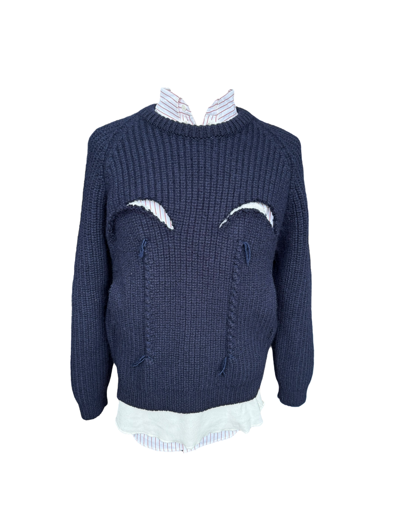 Maison Margiela Navy Layered Three-Piece Sweater